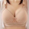 thumbnail image 3 of Bigersell Full-Coverage Wirefree Bra Women Plus Size Camouflage Print Front Closure No Underwire Underwear Bras Female Nylon Women's Classic T-Shirt Bra Regular T-Shirt Bra, Style 398, Beige 3XL, 3 of 5