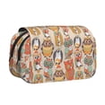 thumbnail image 1 of Disketp Colorful Owls Estuche de Lápices de Doble Capa con Tapa Abatible y Cremallera, Organizador Escolar para Adolescentes y Adultos, 1 of 7