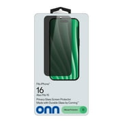 onn Privacy Glass Screen Protector for iPhone® 16, Made with Durable Glass by Corning™ for Ultimate Protection, Includes Easy Application Tray