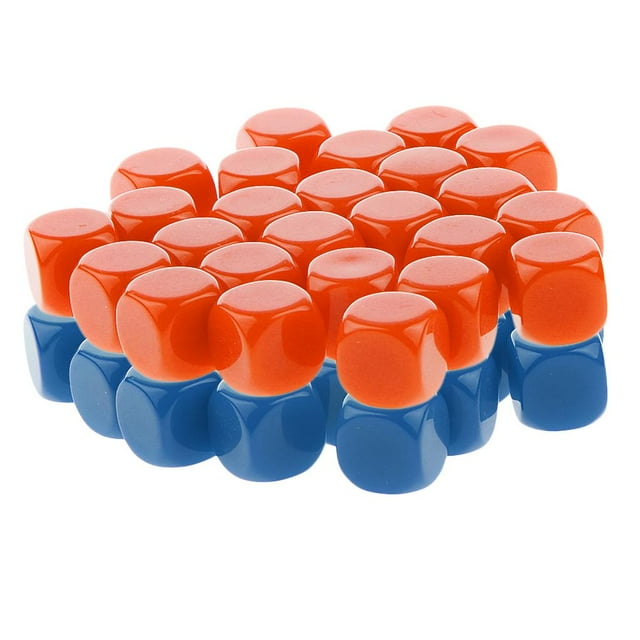 50 Piezas Dados en de Seis D6 RPG Familiar de DND RPG Naranja + azul
