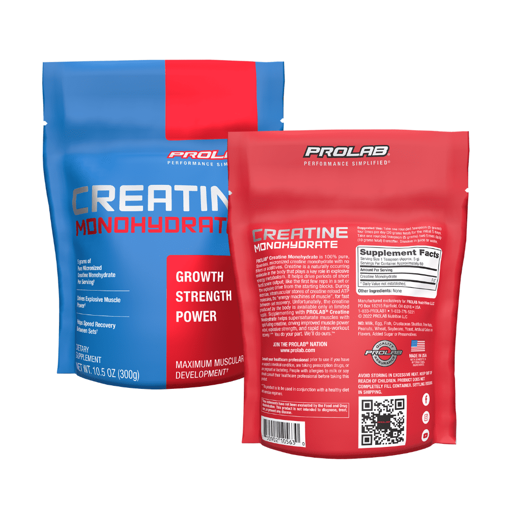 Prolab Nutrition Creatine Monohydrate Micronized Powder, Unflavored (300g, 60 Servings)