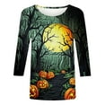 thumbnail image 4 of Neewe Tops for Women 3 Pack 3/4 Sleeve Crewneck Basics Tees Casual Fashion Halloween T Shirts Top, 4 of 5