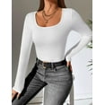 thumbnail image 3 of Ekouaer 2 Pack Long Sleeve Shirts for Womens Scoop Neck Tops Slim Fit Undershirts Basic Thermal Tee Shirt, 3 of 7