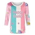 thumbnail image 4 of Ounisa Womens 3/4 Sleeve T Shirt Crew Neck Easter Bunny Printed Pullover Loose Fit Casual Spring Trendy Tops S-3XL, 4 of 7