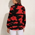 thumbnail image 2 of Red And Black Paint Splatter Long Sleeve Blouse Woman Streetwear Casual Shirts Summer Oversize Woman Streetwear Clothing Birthday Present, 2 of 7