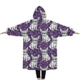 thumbnail image 2 of Oversized Wearable Blanket Hoodie,Purple French Bulldog Sherpa Blanket Hoodie with Super Pockets,Super Warm Fuzzy Pullover for Women & Men, 2 of 6