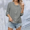 thumbnail image 2 of Yubnlvae Women's Ruffled Long Sleeve Shirt - Spring Summer Office Blouse | Spring And Summer New Long Sleeved Ruffled Shirt Women's Shirt (Grey | 4XL), 2 of 9