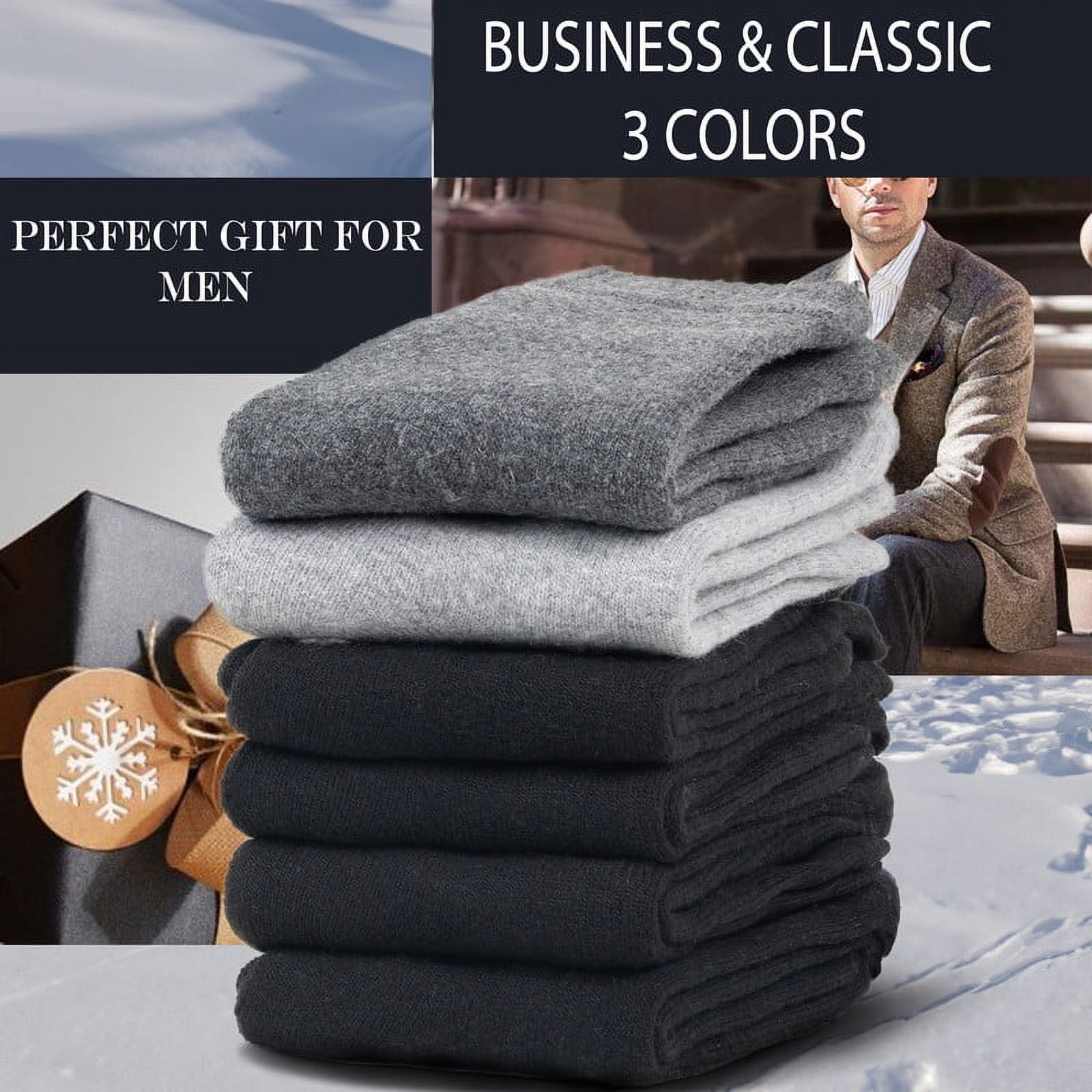 NevEND Men's Merino Wool Thermal Boot Socks 6-Pack photo 4