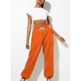 thumbnail image 4 of JJHGVB Baggy Sweatpants High Waisted Sweatpants for Women Thin Sweatpants Women Dress Pants Women's Casual Pants Tall Pants for Women Long Womens Active Pants Orange XL, 4 of 5