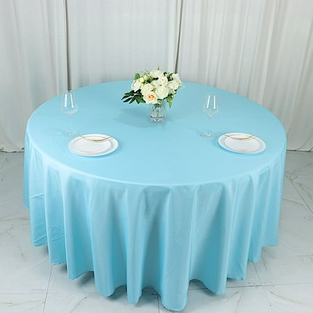 

BalsaCircle 108 Round Polyester Tablecloth Wedding Table Linens Blue