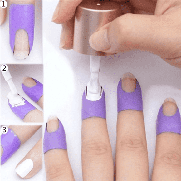 chock U-shape Nail Polish Protector Plastic Latex Nail Polish Barrier Hot Stamping For Anti-overflow Nail Polish