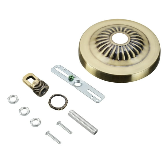 Aspen Creative 21516-21 Transitional Fixture Canopy Kit, 4-3/4 Diameter with Collar Loop, 1" Center Hole, Antique Brass, 1 Sets/Pack