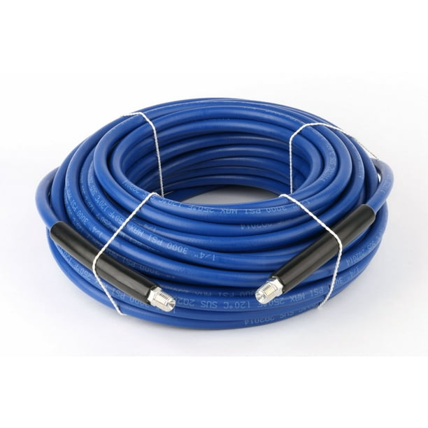 Schieffer 3000 PSI 1/4" x 100' Blue Non Marking Carpet Cleaning Hose