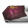 thumbnail image 3 of Diamond Soft Flannel Fleece Blanket, Crystal Love Heart Diamond Wearing Crown Princess Queen on Radial Background, Cozy Plush for Indoor and Outdoor Use, 60" x 80", Pink and Yellow, by Ambesonne, 3 of 6