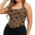 thumbnail image 1 of Playeras,Blusas y Tops,Ropa para Mujer Camiseta sin espalda Corsé para mujer Top Bustier Corset Top Tight Fitting Corset Tank Top Suspender Top Solid Short Fashion (Coffee, XXL), 1 of 7