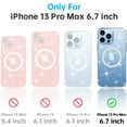 thumbnail image 2 of Meifigno Glitter Magnetic Case Designed for iPhone 13 Pro Max 6.7" Compatible with Magsafe, Crystal Bling Shockproof Protective Phone Case for Women Girls, Sparkle Clear, 2 of 7