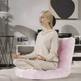 thumbnail image 2 of Costway Adjustable 14-Position Floor Chair Folding Lazy Gaming Sofa Chair Cushioned New Light Pink, 2 of 10