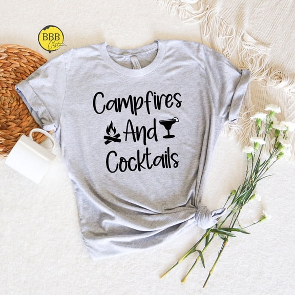 Campfires And Cocktails Shirt: Camping Tee TSHIRT All Size S-5XL