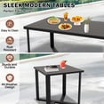 thumbnail image 4 of EAGLE PEAK Urban Slate 7 Piece Modern Outdoor Patio Furniture Set, Couch, Patio Chairs, Coffee Table, and Side Table, Black/Gray, 4 of 9