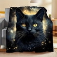 thumbnail image 6 of Comfortable Cartoon Black Cat Flannel Theme Pattern Printed Blanket Fashionable Soft and Warm Suitable for All Seasons Gift Perfectly Used on Sofa Bed Office and Travel Ideal, 6 of 7