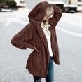 thumbnail image 5 of Women Oversized Hooded Sherpa Cardigan Fuzzy Fleece Jacket Winter Open Front Cardigans Outerwear With Pockets, 5 of 8