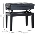 thumbnail image 2 of Adjustable Piano Bench with Storage and Soft PU Leather Padded, with Enough Music Storage Design, Black, 2 of 7