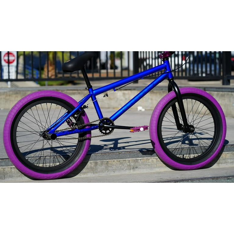Elite BMX Bicycle 20” Freestyle Bike - Stealth Blue Purple