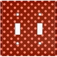 thumbnail image 2 of Metal Light Switch Wall Plate Outlet Cover (Vintage Burgundy Teal Striped Wall - Double Toggle), 2 of 2
