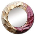 thumbnail image 2 of Designart "Luxurious Gold & Pink Pottery Spirals" Abstract Spirals Gold Large Round Mirror - Round Office Mirror Wall Decor - Modern Round Printed Mirror - 29" x 29", 2 of 6