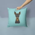 thumbnail image 2 of Caroline's Treasures BB1178PW1414 Checkerboard Blue Min Pin Canvas Fabric Decorative Pillow , 14Hx14W, multicolor, 2 of 4