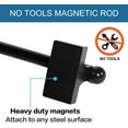 thumbnail image 2 of XISOBO 4 Pack Magnetic Curtain Rods for Metal Doors Multi-Use Adjustable Rods Tool Free for Iron and Steel Place 1/2" Diameter, with Petite Ball Finials (9"-16", Black), 2 of 6