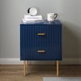 thumbnail image 6 of 2 Drawer Storage End Table Set of 2 Chest Cabinet Table Metal Legs for Home Navy, 6 of 8