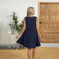 thumbnail image 5 of GaThRRgYP Adjustable Spaghetti Strap Sleeveless Crew Neck Dress,Women's Fashion Casual Round-Neck Vintage Sleeveless Print Dresses Navy L, 5 of 8