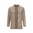 thumbnail image 3 of BZGTZT Sequin Blazer for Women Shimmer Jacket Casual Long Sleeve Glitter Party Shiny Lapel Lightweight Blazer, 3 of 5