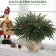 thumbnail image 4 of Minibee 12 Pcs Artificial Norfolk Pine Stems with Lights & Berries – 23" Real Touch Norfolk Pine Branches for Xmas Home Decor, Vase Fillers, 4 of 8