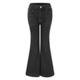 Womens Denim Flare Jeans Trendy Stretch Fall Wide Leg Flared Denim Pants Baggy Work Bell Bottom