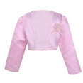 thumbnail image 1 of YONGHS Kids Girls Long Sleeve 3D Flower Bolero Shrug Wedding Dress Cover Up Cropped Cardigan Jacket Pink 9-12 Months, 1 of 7