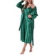 thumbnail image 4 of Conjunto de bata de satén para mujer INSPIRE CHIC de 2 piezas, camisón midi suave y sedoso, conjuntos de pijama sexys, batas de damas de honor XL verde, 4 of 6