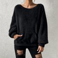 thumbnail image 2 of yillto Women Plus Size Fleece Sweatshirt Fuzzy Sherpa Crewneck Pullover Long Sleeve Shirts with Pockets, 2 of 7