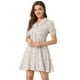 thumbnail image 1 of Vestido camisero floral vintage Allegra K gasa botones manga corta Blanco XS, 1 of 5