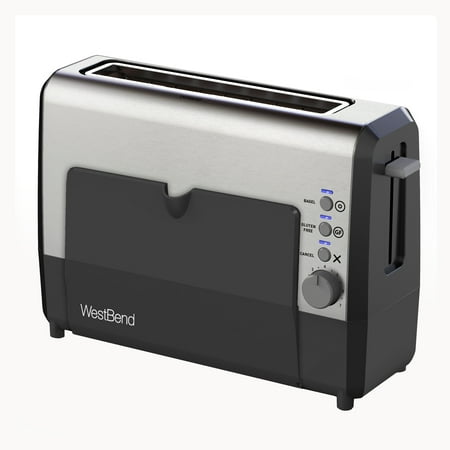 

West Bend QuikServe Compact 2-Slice Toaster with Extra Wide Slots and Cool Touch Exterior in Stainless Steel (77222)