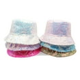 thumbnail image 3 of WCJM A Purple Sequins Bucket Hat For Women Men Glitter Sequins Strips Fisherman Hat Unisex Reversible Sun Hat For Beach Outdoor, 3 of 7