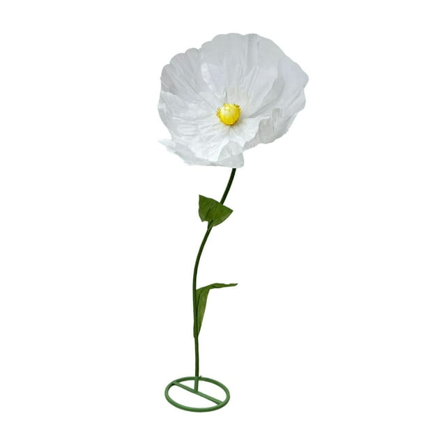 Flor gigante artificial para boda, elegante y realista, flor de papel 3D. Blanco