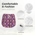thumbnail image 4 of Yiaed Skull rose blue flower Print Women's Running Shorts with Liner 3 Zipper Pockets Elastic Workout Athletic Gym Yoga Shorts-Large, 4 of 7