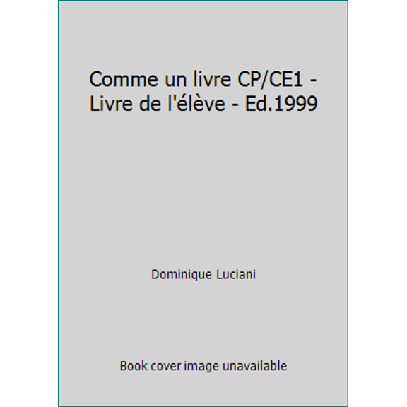 Pre-Owned Comme un livre CP/CE1 - Livre de l'lve - Ed.1999 (Hardcover) 2011161339 9782011161338