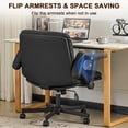 thumbnail image 5 of Falvinoryn 25.6" Wide Seat Office Chair, High Back Ergonomic Task Chair with Padded Adjustable Armrests and Double Cushion, Swivel Home Office Desk Chair for Office, Bedroom (Black), 5 of 10