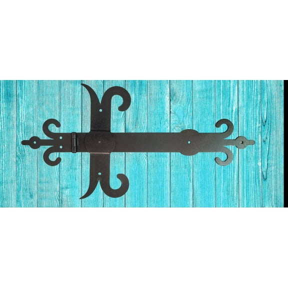 2 Pieces Wrought Iron Gate & Door Hinges Heavy Duty Black Finish Hinge For Outdoor Decor