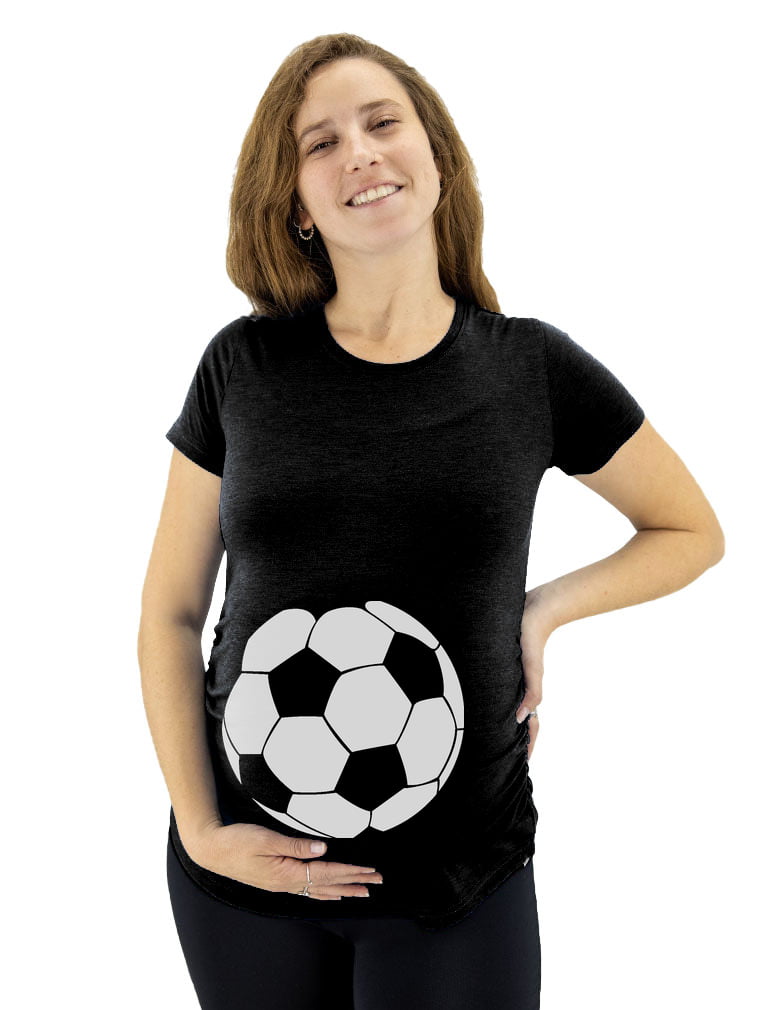 Tstars Womens Soccer Shirts Sport Soccer Ball Belly Funny Pregnancy  Announcement Gift Maternity Soccer Fans Cool Gift Idea for Her Mom Birthday  Gift Shirt 