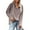 Gray, variant on V Neck Swestshirt for Women Long Sleeve Half Button Pullovers Tops Gradient Casual Drawstring Henley Shirts
