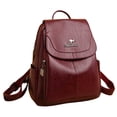 thumbnail image 4 of Mochila monedero para mujer Strade Fareast Limited PU cuero bolsillos laterales bolsa de viaje Rojo, 4 of 8